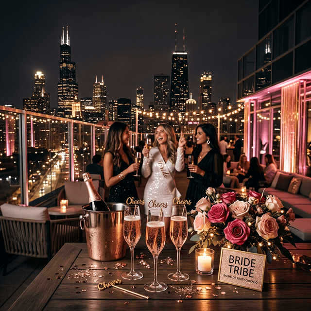 Chicago rooftop bachelorette celebration